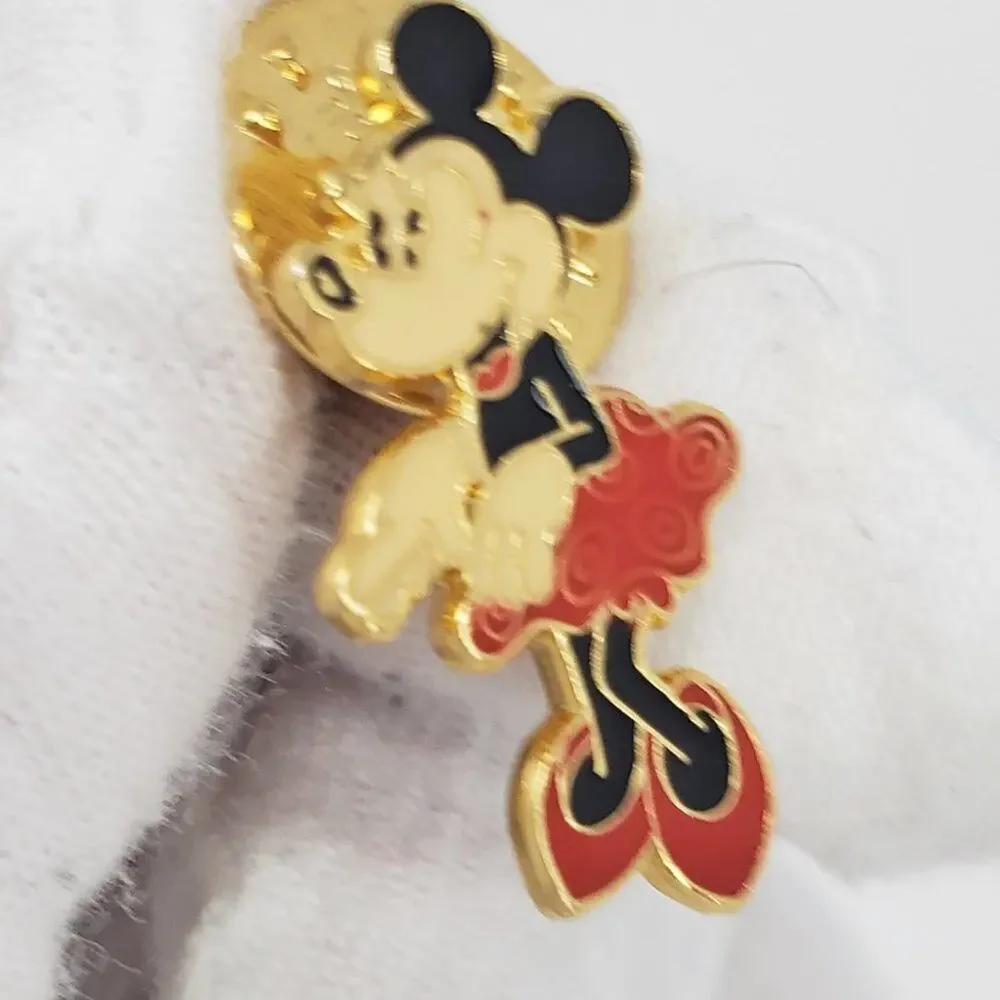 Disney Minnie Mouse Red Dress Small Enamel Pin Brooch